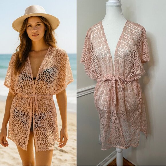 🐈Cut Out Bathing Suit Cover Kimono O/S - Picture 1 of 9
